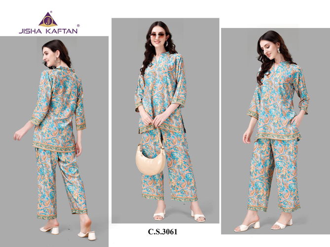 Rayon Co Ord Vol 3 By Jisha Kaftan Western Cord Set Islamic Kaftan Catalog
